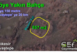 857 m2 Resmi Yolu Olan Köye Yakın Bahçe