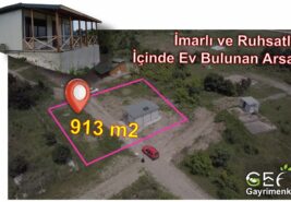 913 m2 İmarlı ve Ruhsatlı İçinde Ev Bulunan Arsa