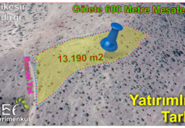 13.190 m2 Resmi Yolu Olan, Göletin Dibinde Tarla