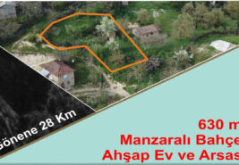 630 m2 Manzaralı Bahçeli Ahşap Ev ve Arsası.