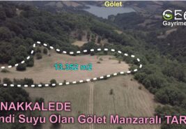 📌13.352 m2 ÇANAKKALEDE Kendi Suyu Olan Gölet Manzaralı TARLA