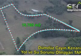 📌 15.785 m2 Dümdüz Çayın Kenarında Yol ve Su Sorunu Olmayan TARLA