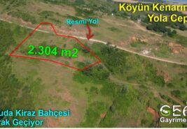 📌 2.304 m2 Resmi Yola Cephe Köyün Kenarında Tarla.