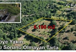 📌6.190 m2 Resmi Yolu Olan, Köye Yakın Tarla ​