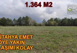 1.364 M2 KÜTAHYADA SATILIK TARLA, KÖYE YAKIN, ULAŞIMI KOLAY