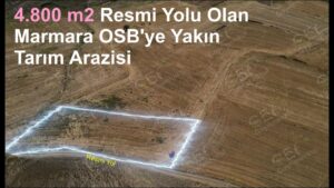 4.800 m2 Resmi Yolu Olan Marmara OSB’ye Yakın Tarım Arazisi
